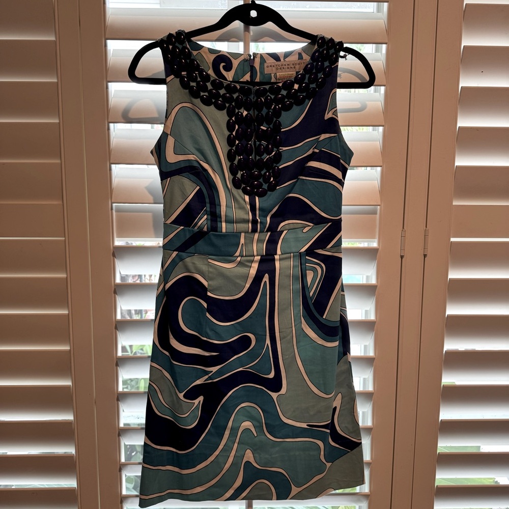 Gretchen Scott Bold Beaded Neckline Dress – Size S